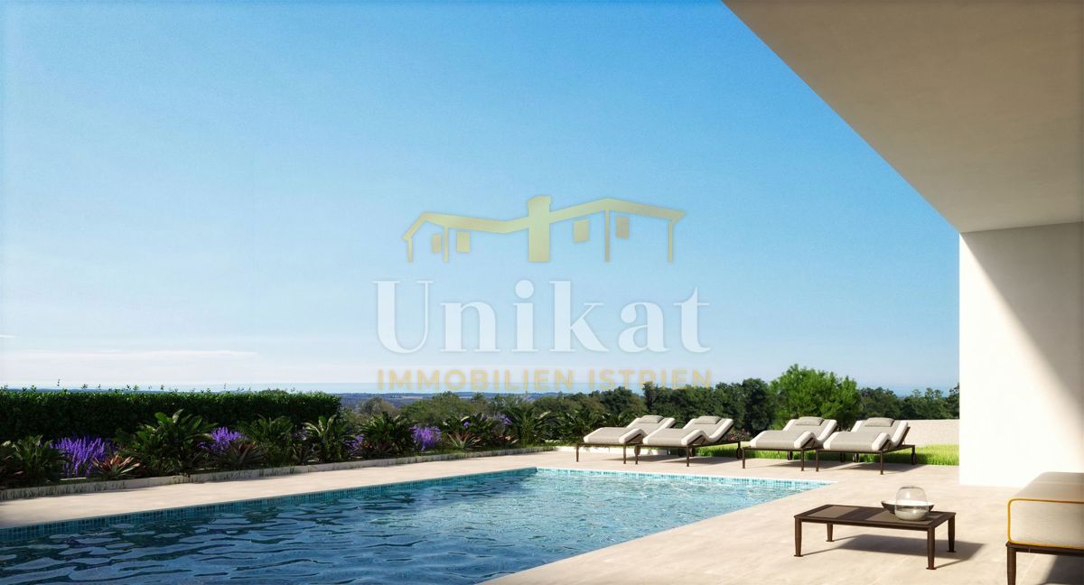 Novogradnja - dvojna hiša s bazenom 7 km od morja